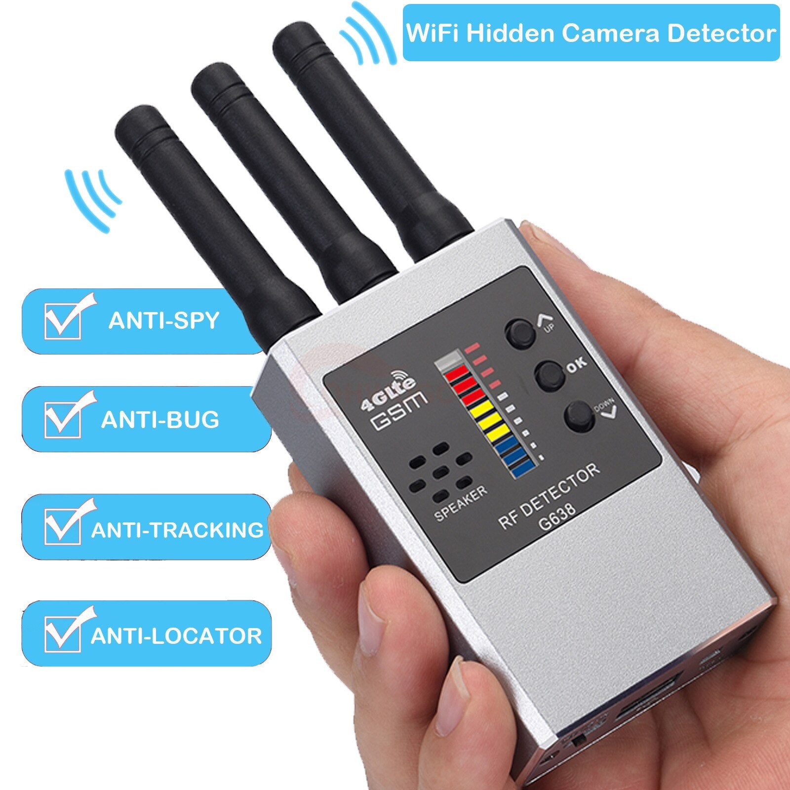 GSM RF Bug Detector Wifi Hidden Camera Finder
