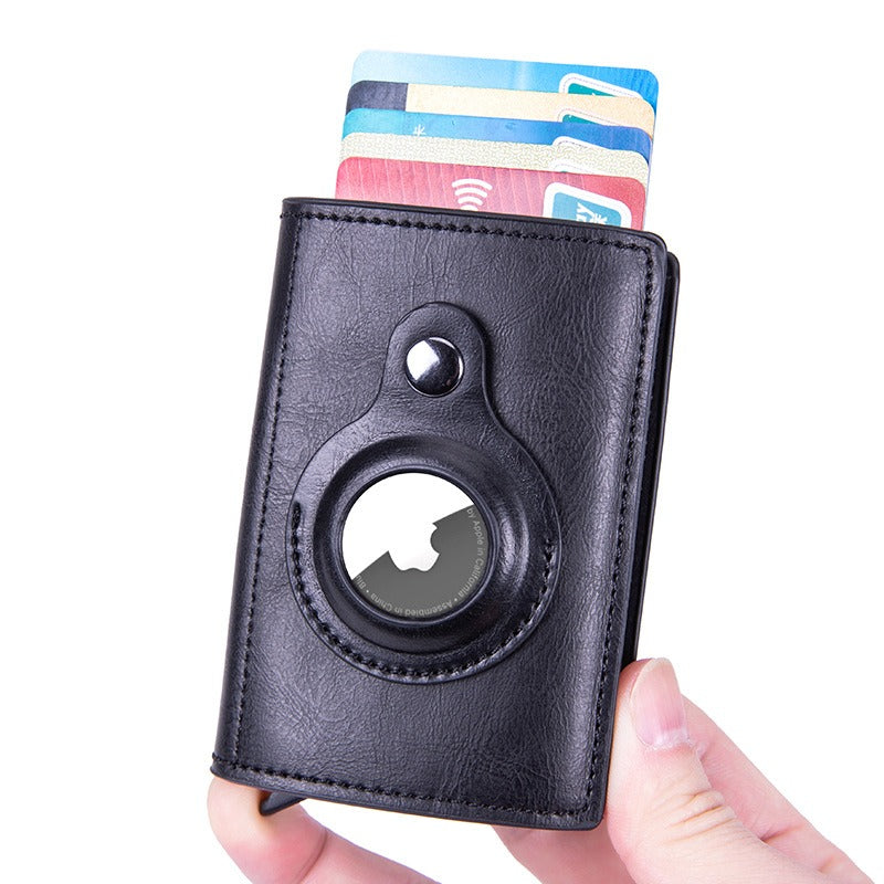 New RFID Apple Tracker Protective Cover Air-tag Locator Crazy Horse Card Pack RFID Carbon Fiber