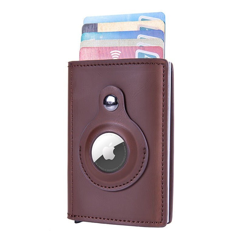 New RFID Apple Tracker Protective Cover Air-tag Locator Crazy Horse Card Pack RFID Carbon Fiber
